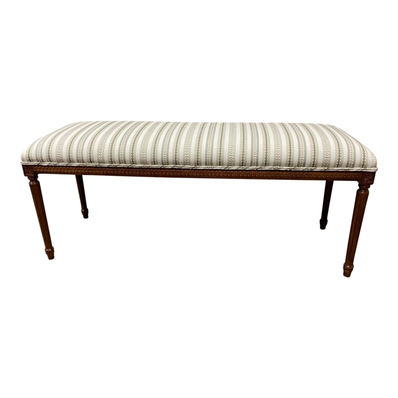 Bench Splayed Legs, Bold Striped Mid-Century Style Seat