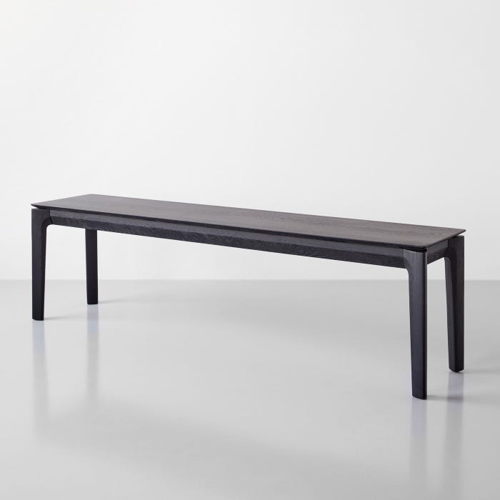 Bench Tapered Legs Scandinavian Matte Wood Dining Seating