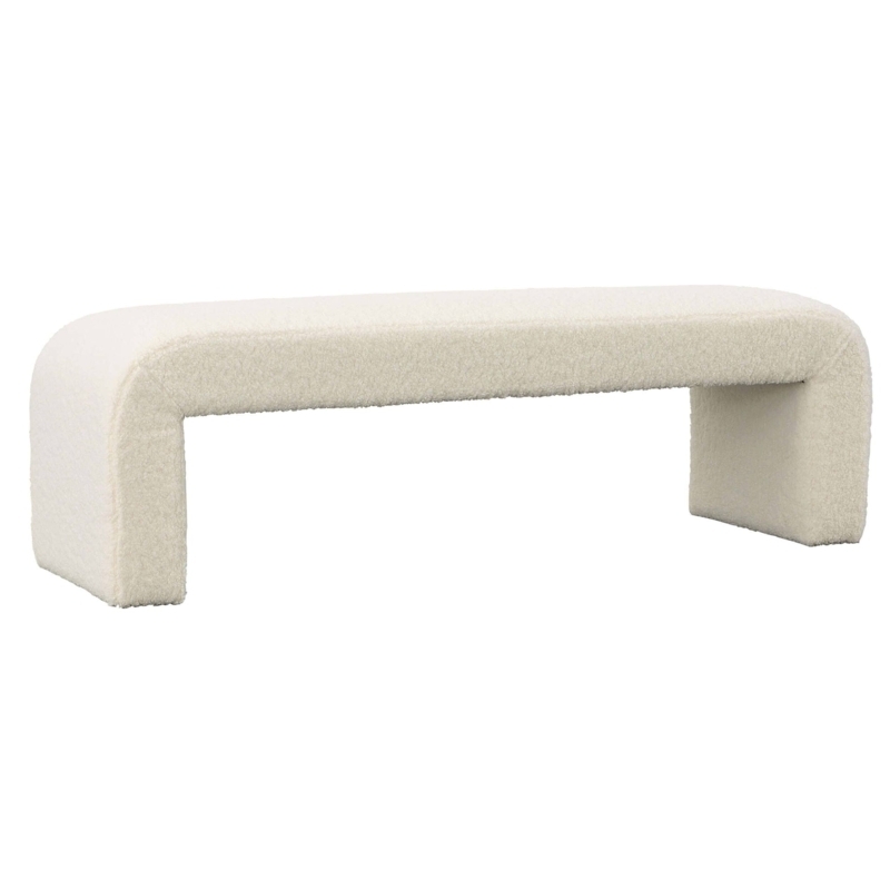 Bench, U Shaped, Textured Boucle, Minimalist Arched Silhouette