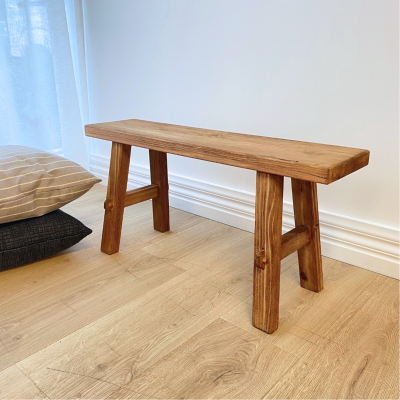 Bench Wabi Sabi Primitive Style Natural Wood Reclaimed Appearance
