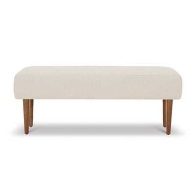 Bench with Woven Cane Seat, Mid Century Modern Wood Tapered Legs