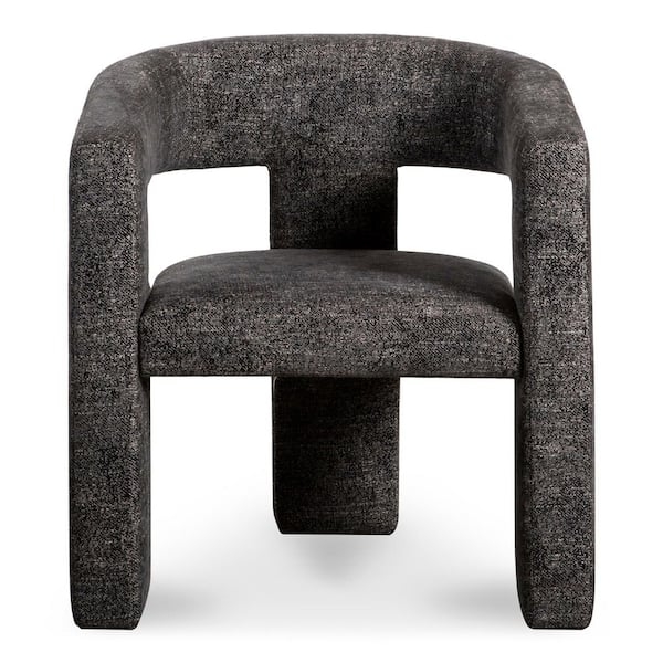 Black Channel Tufted Accent Chair with Matte Metal Frame