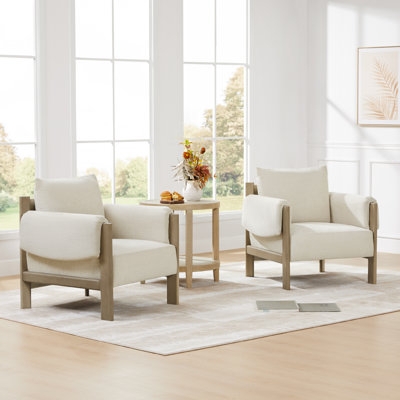Black Metal Frame Accent Chair Wood Arm Caps Cream Woven Industrial