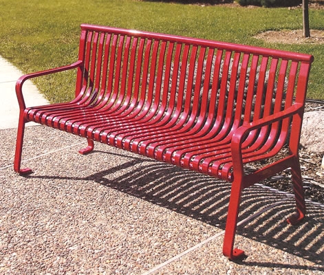 Black Outdoor Bench Vertical Slats for Industrial Slat Style Seating