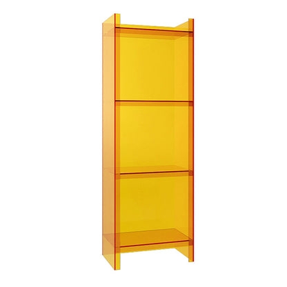 Bookcase Acrylic Shelves Light Wood Frame Scandinavian Style