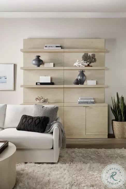 Bookcase, Arched Hutch Base, Reeded Doors, Organic Modern.