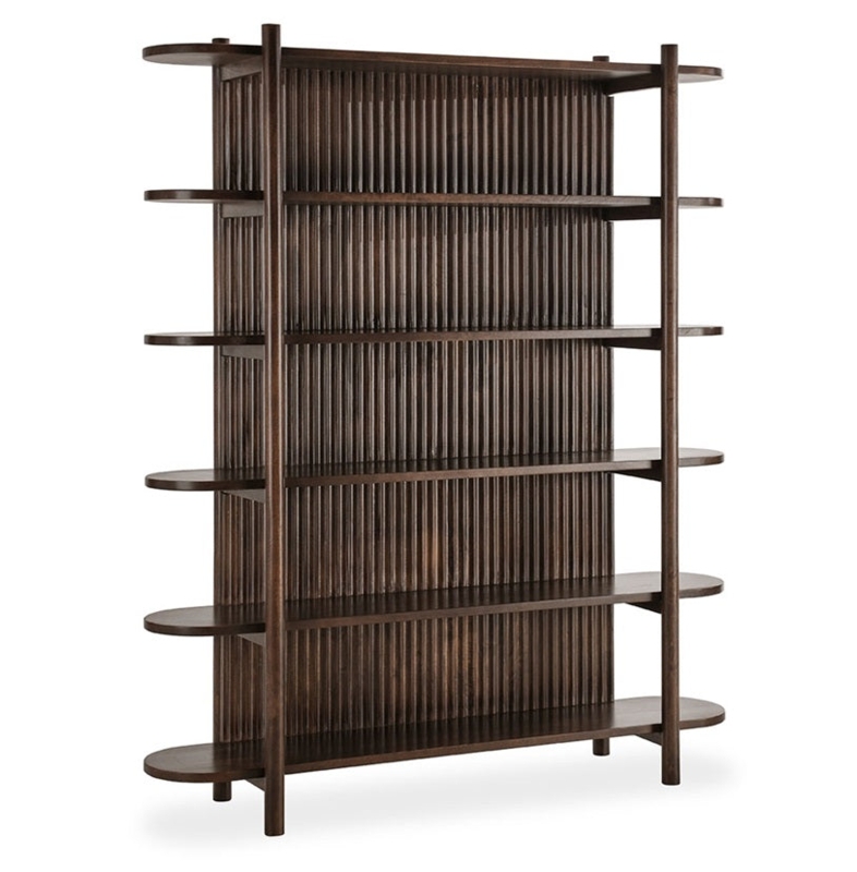 Bookcase Arched Openings Bottom Cabinet Dark Brown Traditional
