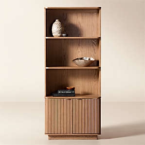 Bookcase Arched Top Fluted Sides Architectural Wood Display Case