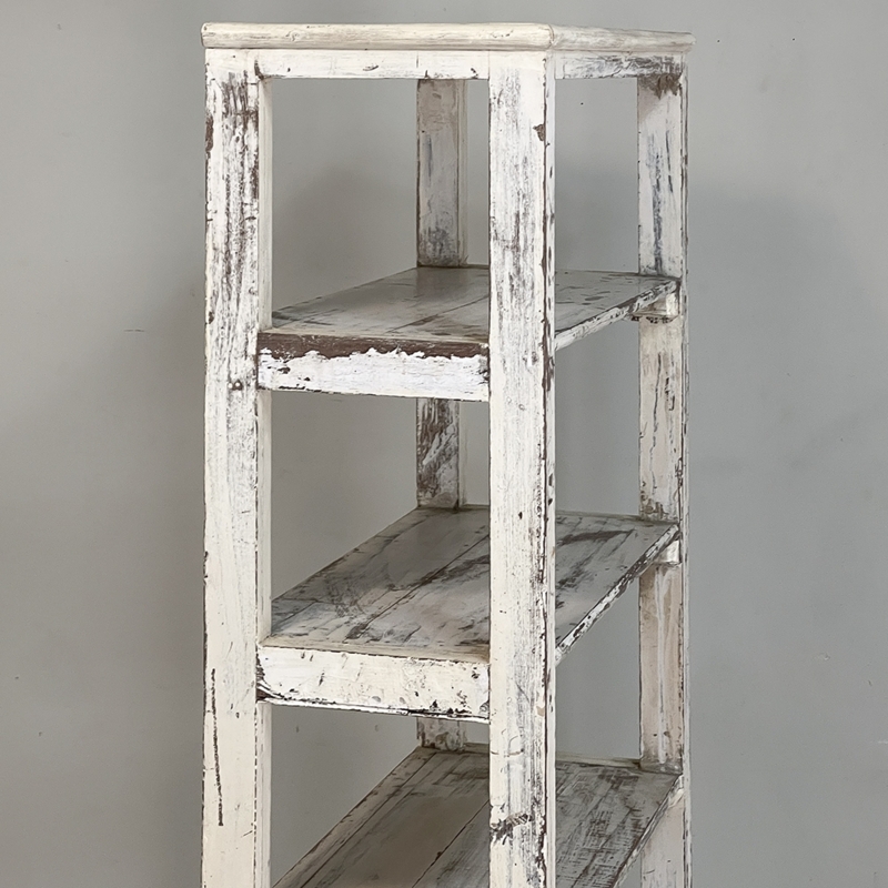 Bookcase Arched Top with Distressed Teal Finish and Scroll Carvings