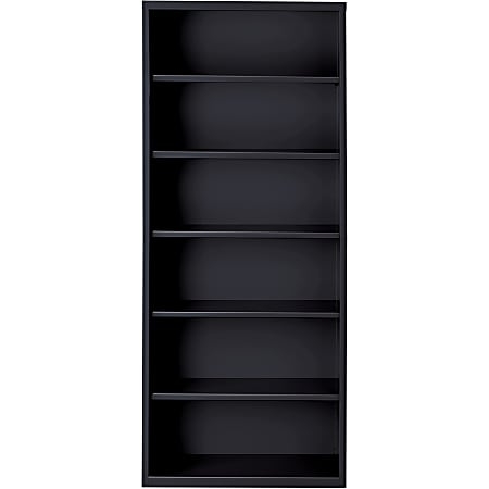 Bookcase Black Steel Open Sides Adjustable Modular Shelving