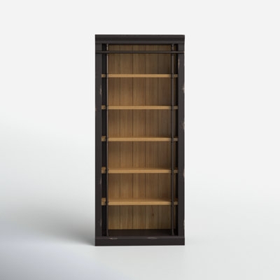 Bookcase Black X-Frame Farmhouse Rustic Open Shelving