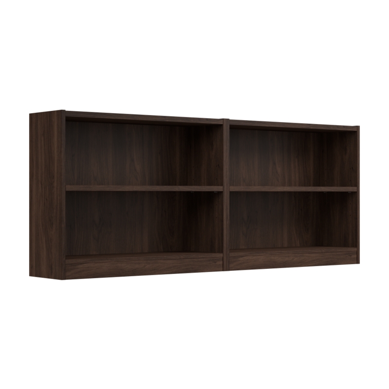 Bookcase Crisp White Set of Two Transitional Home Office Storage