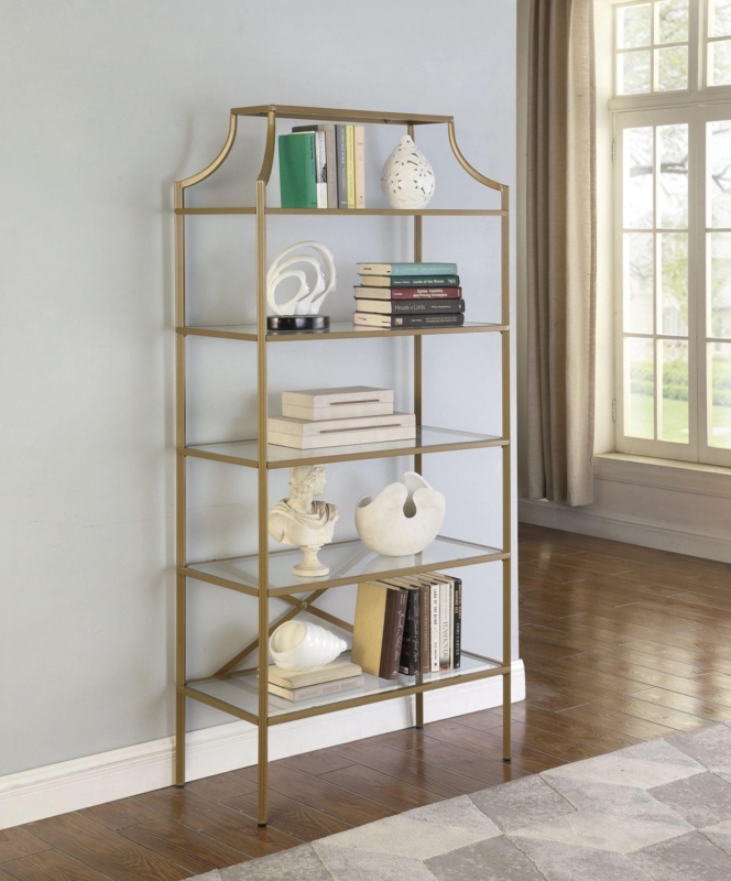 Bookcase Crown Molding Dark Espresso Traditional Shelving Units