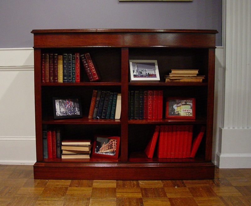 Bookcase Double Wide, Traditional Mahogany Office Storage