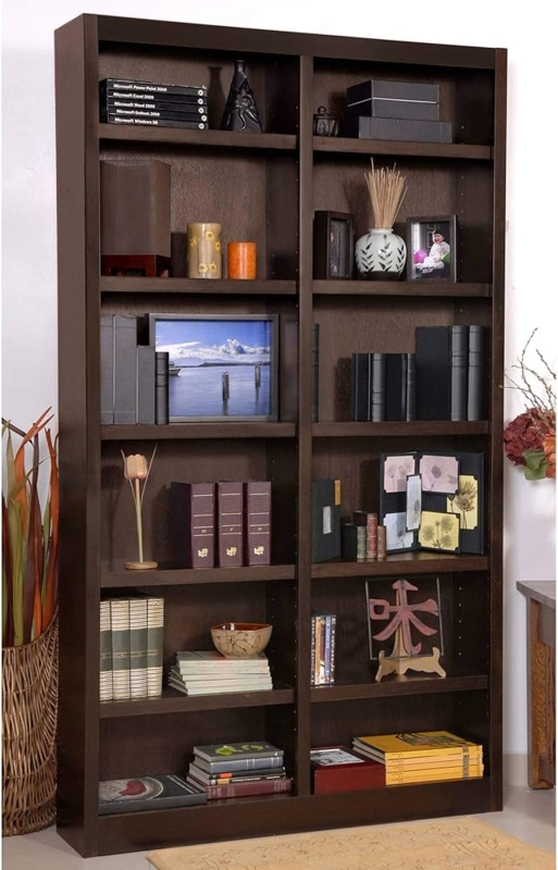 Bookcase Double Wide Twelve Compartments Plinth Base Expansive Shelving
