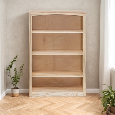 Bookcase Espresso Finish Five Tier Top Molding Traditional Dark Wood