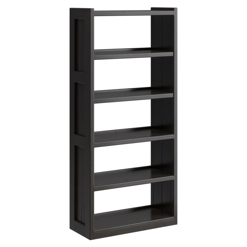 Bookcase, Espresso Finish, Slatted Sides, Sturdy Transitional Rustic