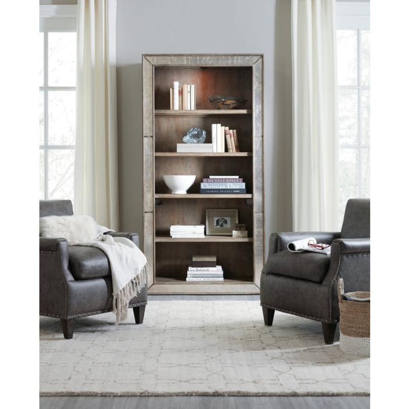 Bookcase Geometric Gold Frame Rustic Glam Shelving Living Room
