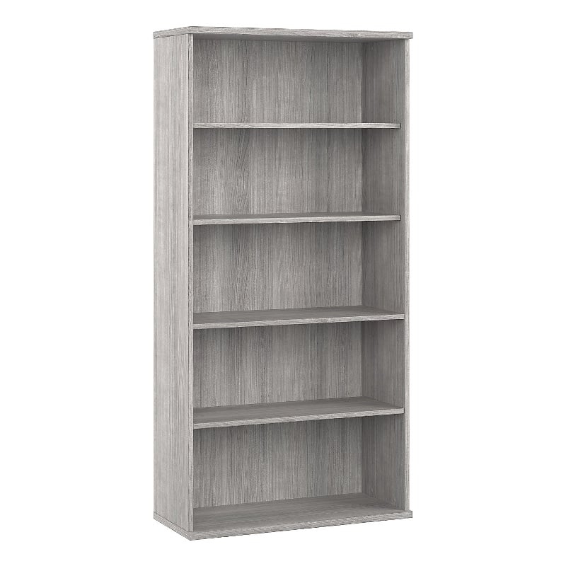 Bookcase in Platinum Gray Finish with Thick Side Panels
