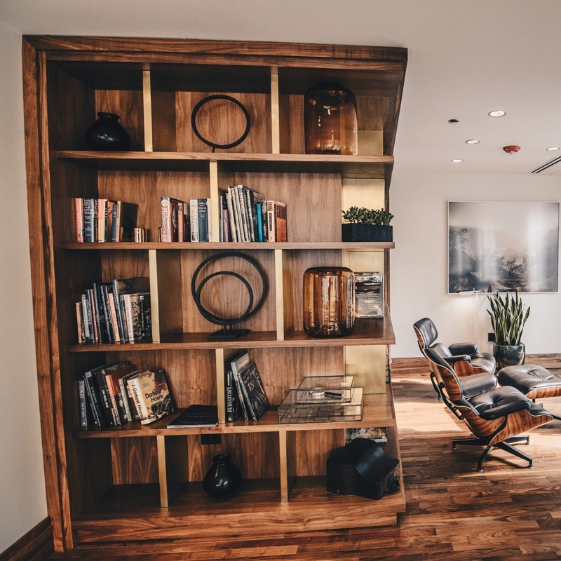 Bookcase Industrial Style Open Back Floor To Ceiling Metal Wood