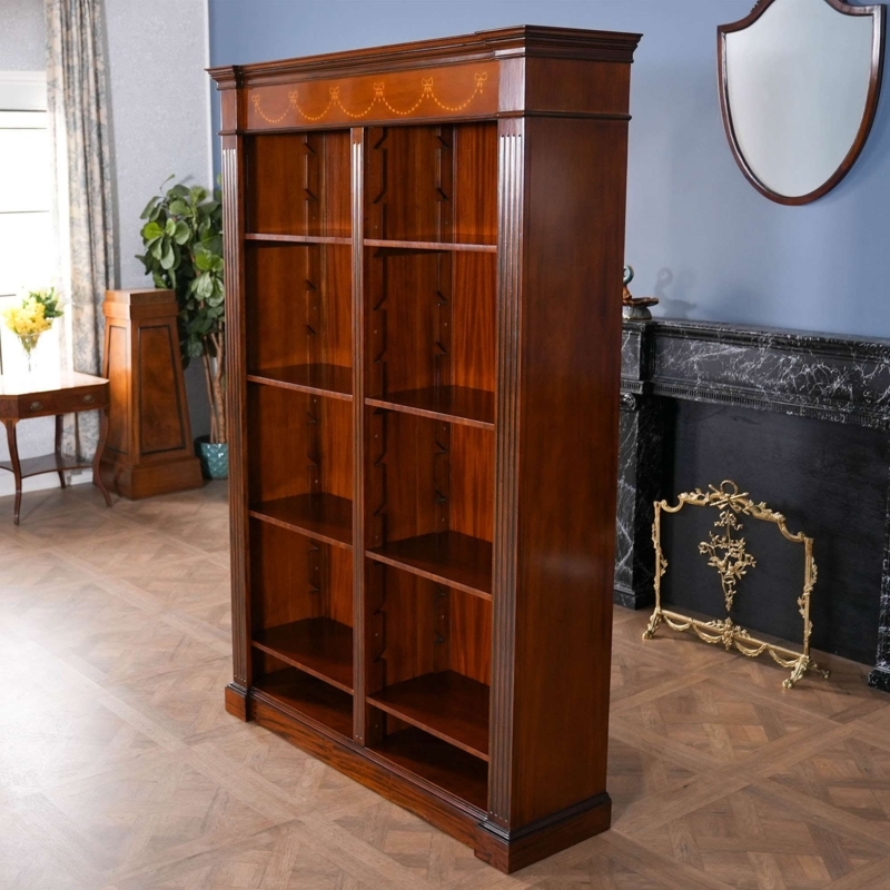 Bookcase Large Scale, Traditional Mahogany Library Bookcase