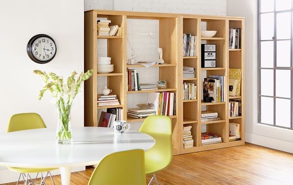 Bookcase, Large Wall-to-Wall Scale, Modular Wood Design