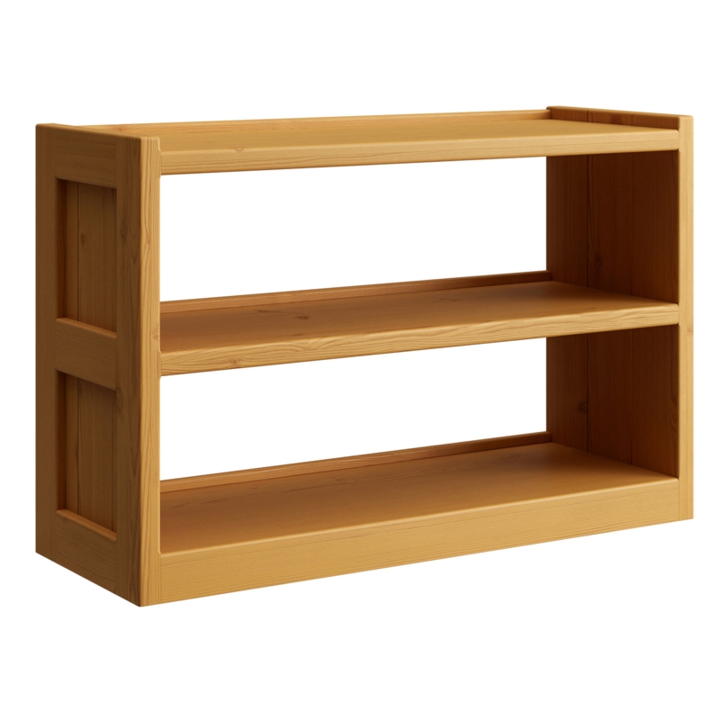 Bookcase, Low Profile, Rustic Industrial, Exposed Hardware, Warm Brown