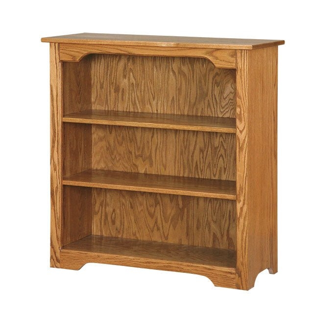 Bookcase Low Three Tier Adjustable Shelves Tapered Legs