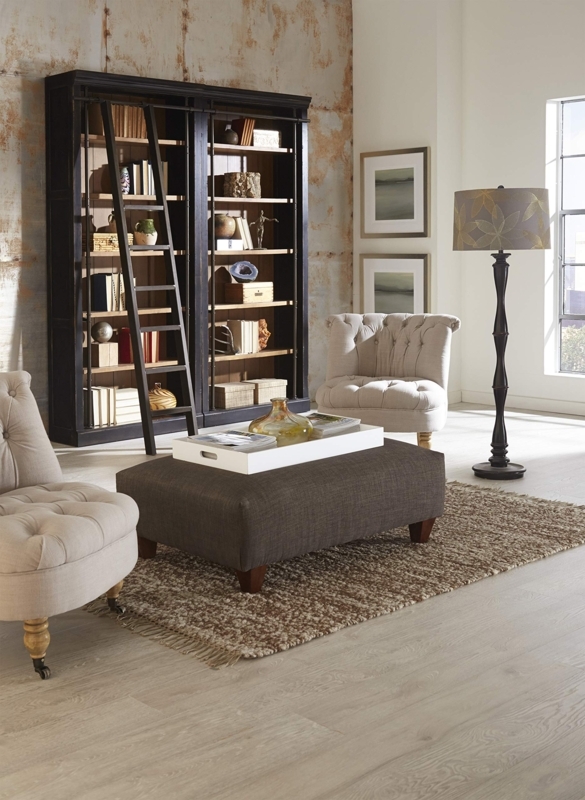 Bookcase Matching Pair Tall Dark Wood Traditional Crown Molding