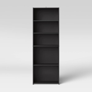 Bookcase Matte Finish Five-Tiers Closed Back Adjustable Shelves