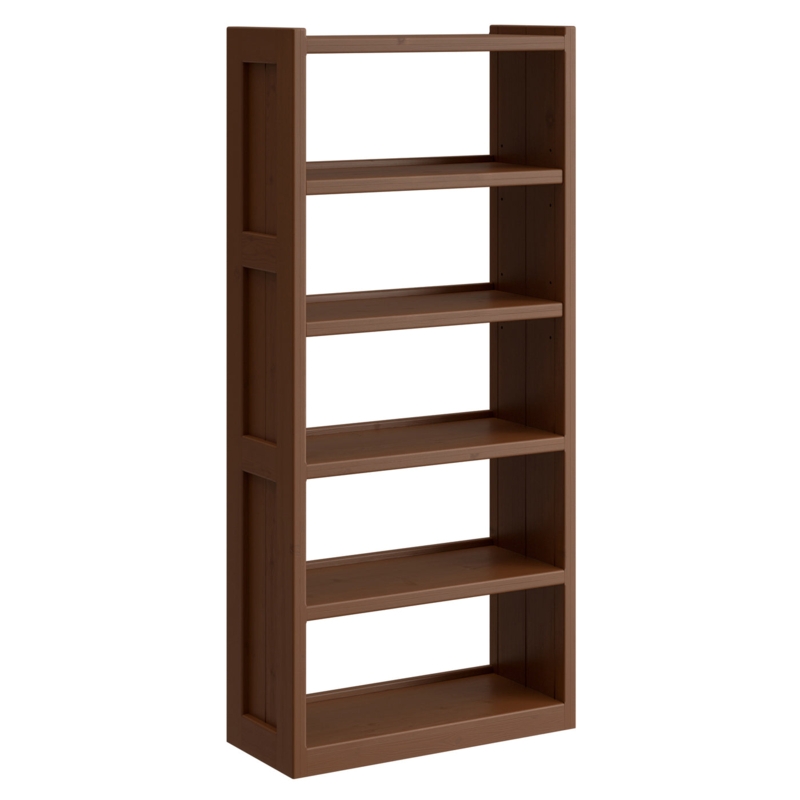 Bookcase, Mission Style, Rustic Brindle Finish, Vertical Slats