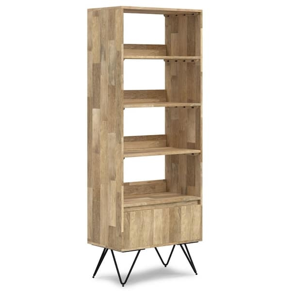 Bookcase Mixed Material Metal Frame Slender Silhouette Industrial