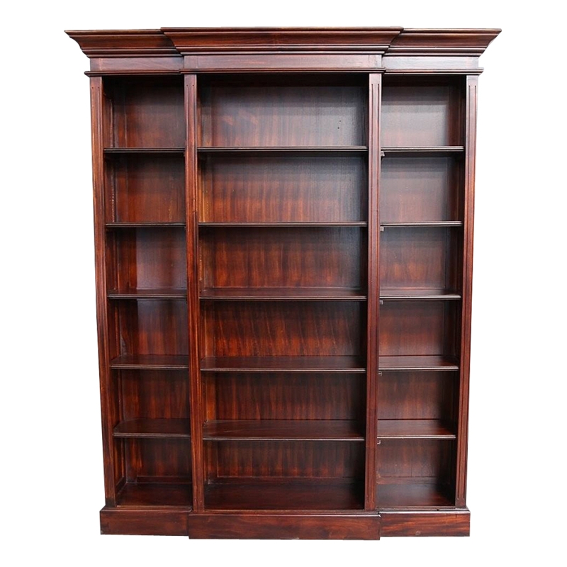 Bookcase Multi-Shelf Design, Classical Fluted Pilaster Bookshelf