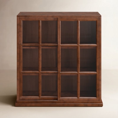 Bookcase Narrow Profile X-Brace Sides Bottom Drawer Rustic Farmhouse