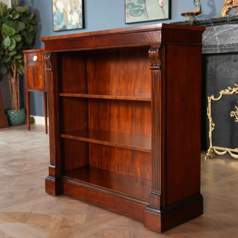 Bookcase Narrow Silhouette, Classic Fluted Pillar Bookshelf
