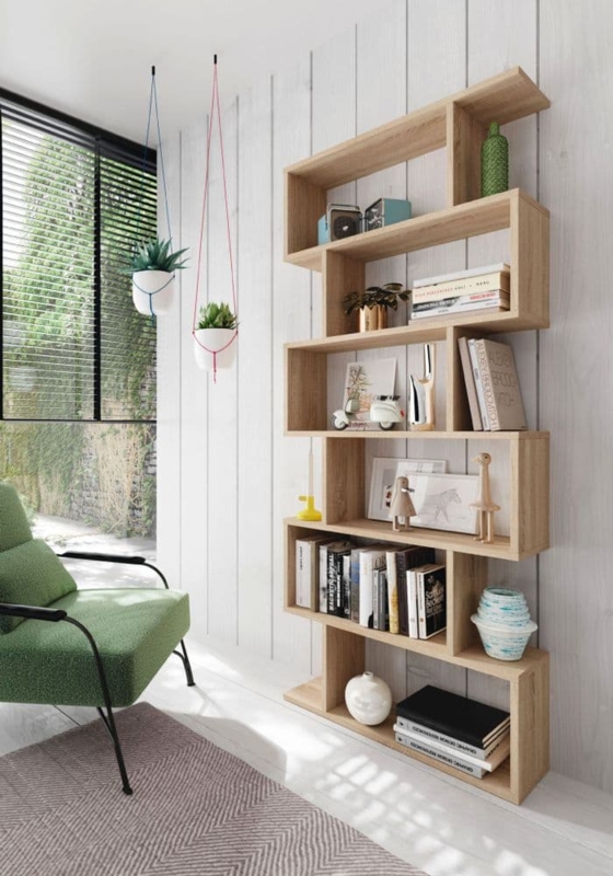 Bookcase, Oak Effect Finish, Thick Frame, Scandinavian Style