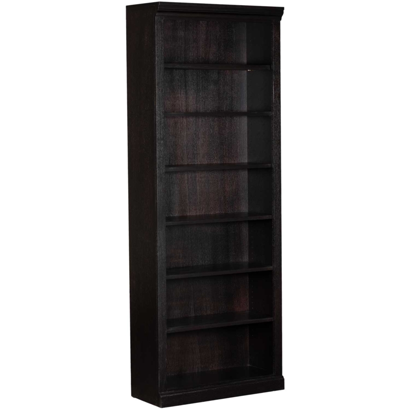 Bookcase Open Back Design Espresso Finish Six Shelves Tall