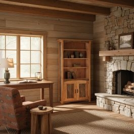 Bookcase Pair with Chunky Frame, Distressed Finish