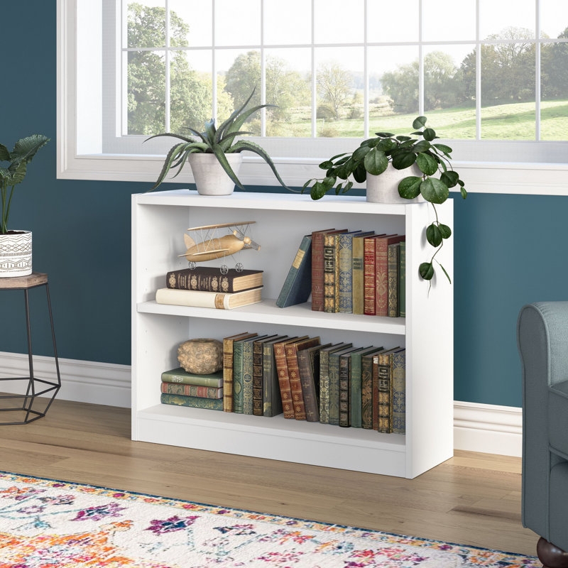 Bookcase Scandinavian Style Clean Lines Low Profile Shelving Unit