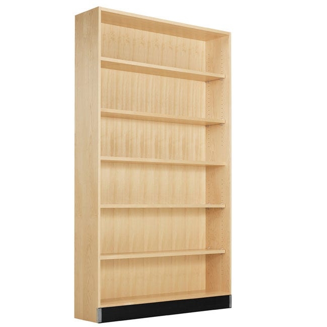 Bookcase Seven Tiers Light Wood Tone Solid Side Panels