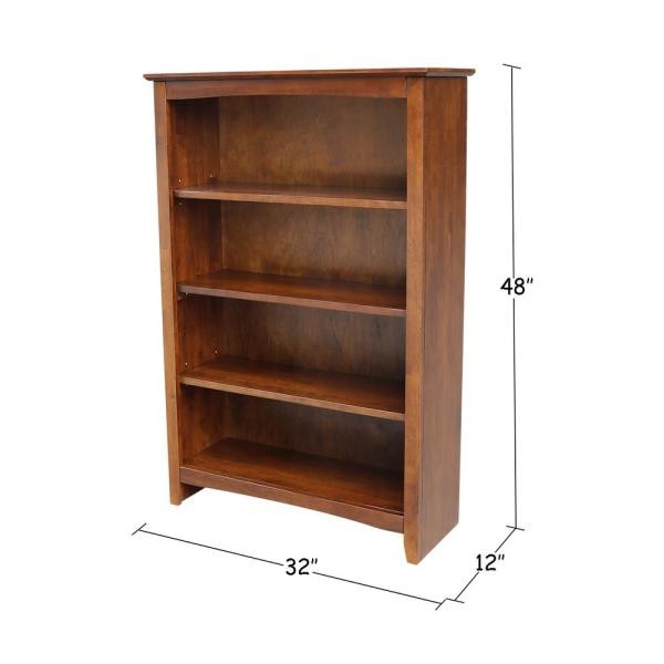 Bookcase Shaker Style Adjustable Shelves Five Tier Shelving