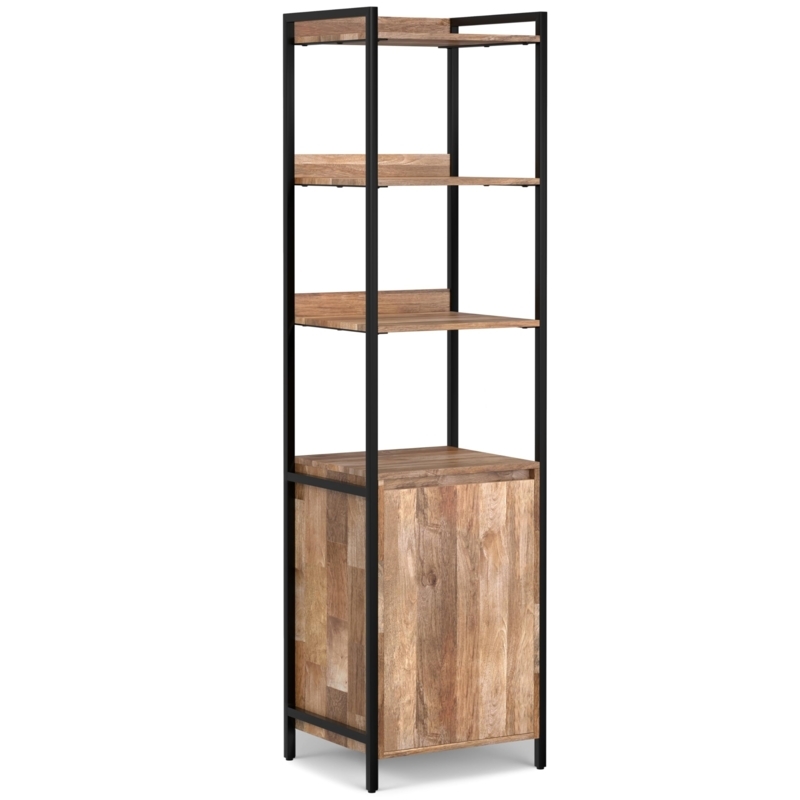 Bookcase Slim Profile Bottom Cabinet Tall Silhouette Modern