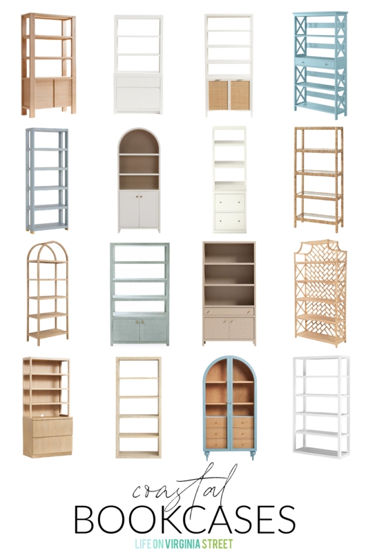 Bookcase Symmetrical Layout White Built-In Look Coastal Style