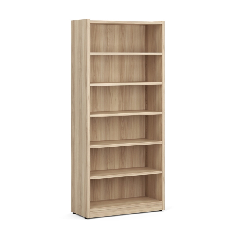 Bookcase Tall Reddish-Brown Laminate Adjustable Shelves Office