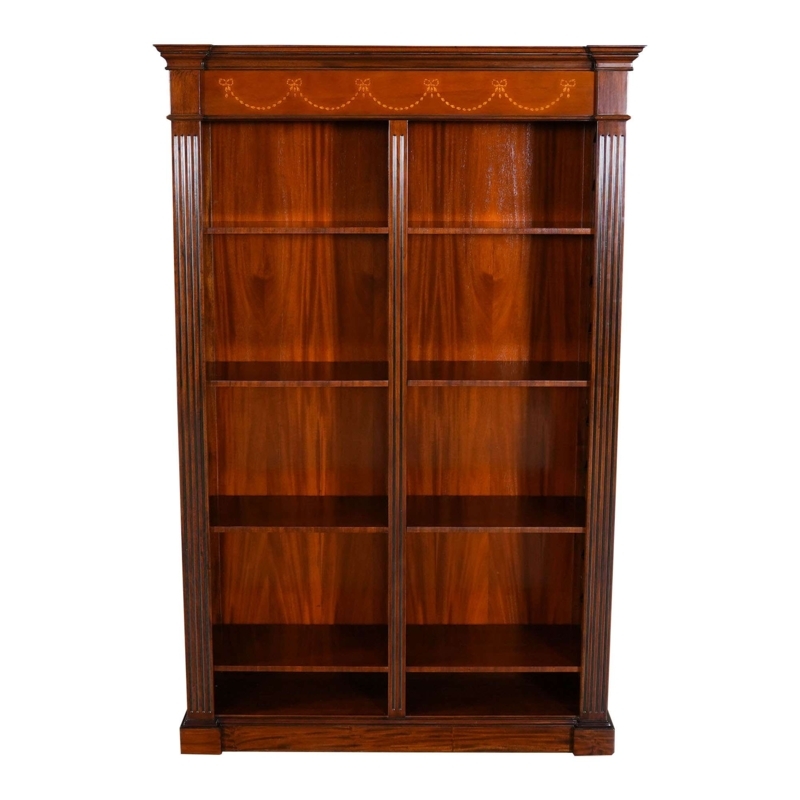 Bookcase Tall Silhouette, Traditional Mahogany Wood Bookcase