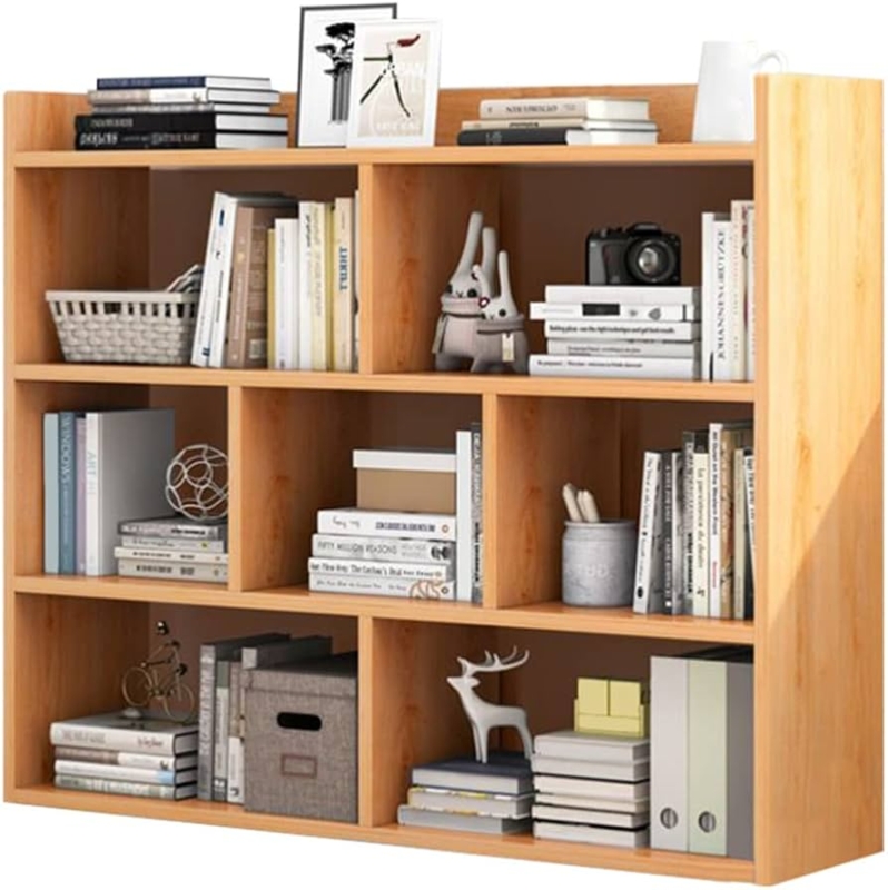 Bookcase Tapered Legs Mid Century Low Profile Six Cubbies