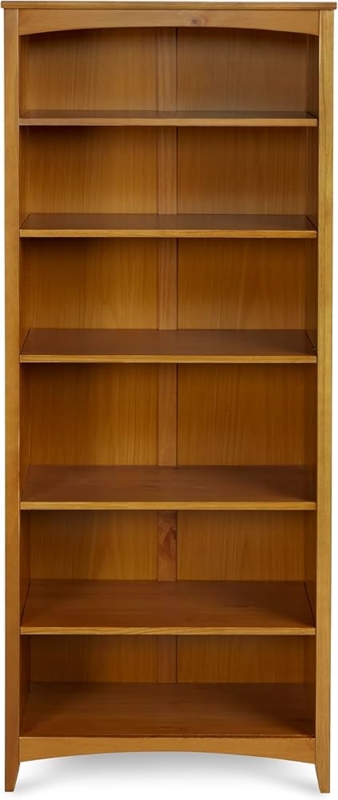 Bookcase Traditional Cherry Finish Closed Back Adjustable Shelving