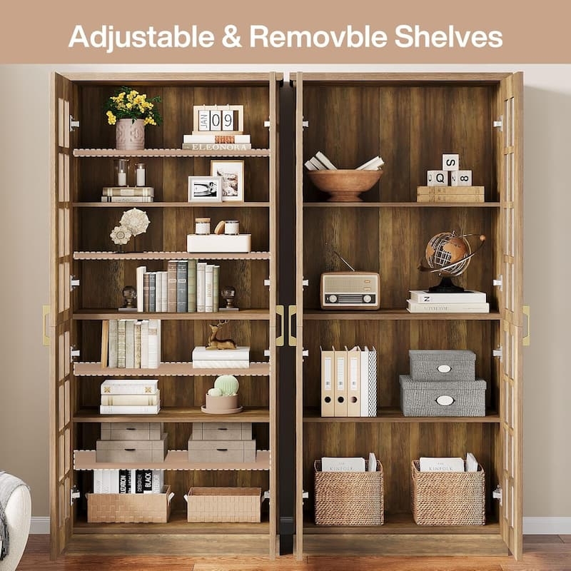 Bookcase with Acrylic Doors and Adjustable Shelves