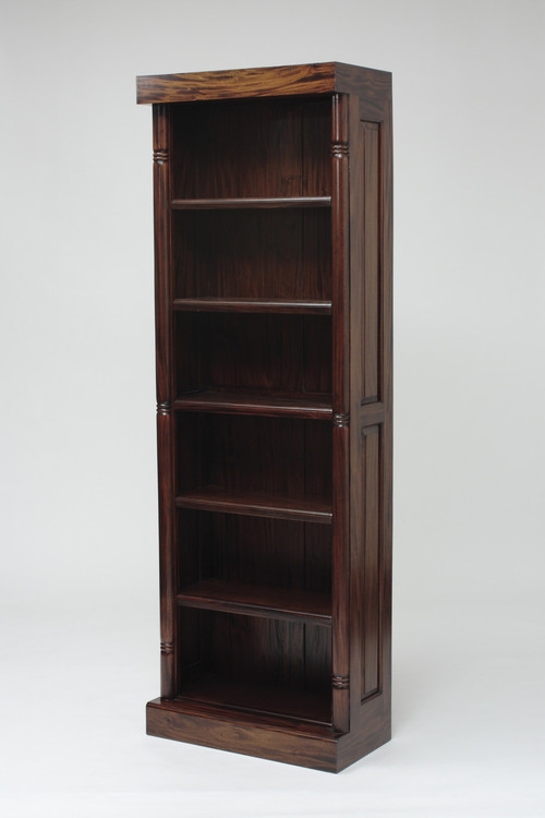 Bookshelf Adjustable Shelves, Traditional Mahogany Wood Bookshelf