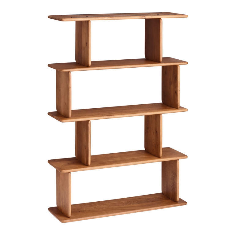 Bookshelf Arched Silhouette Cut Out Handles Two Door Cabinet